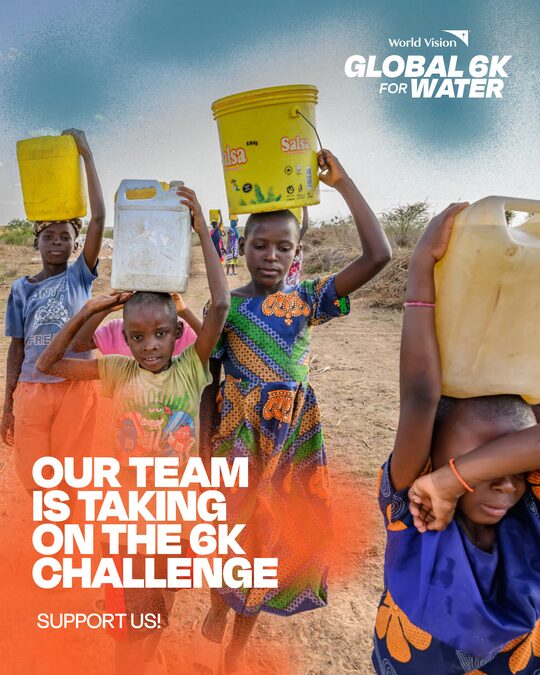 Template: Our team is taking on the 6K challenge — children carrying water